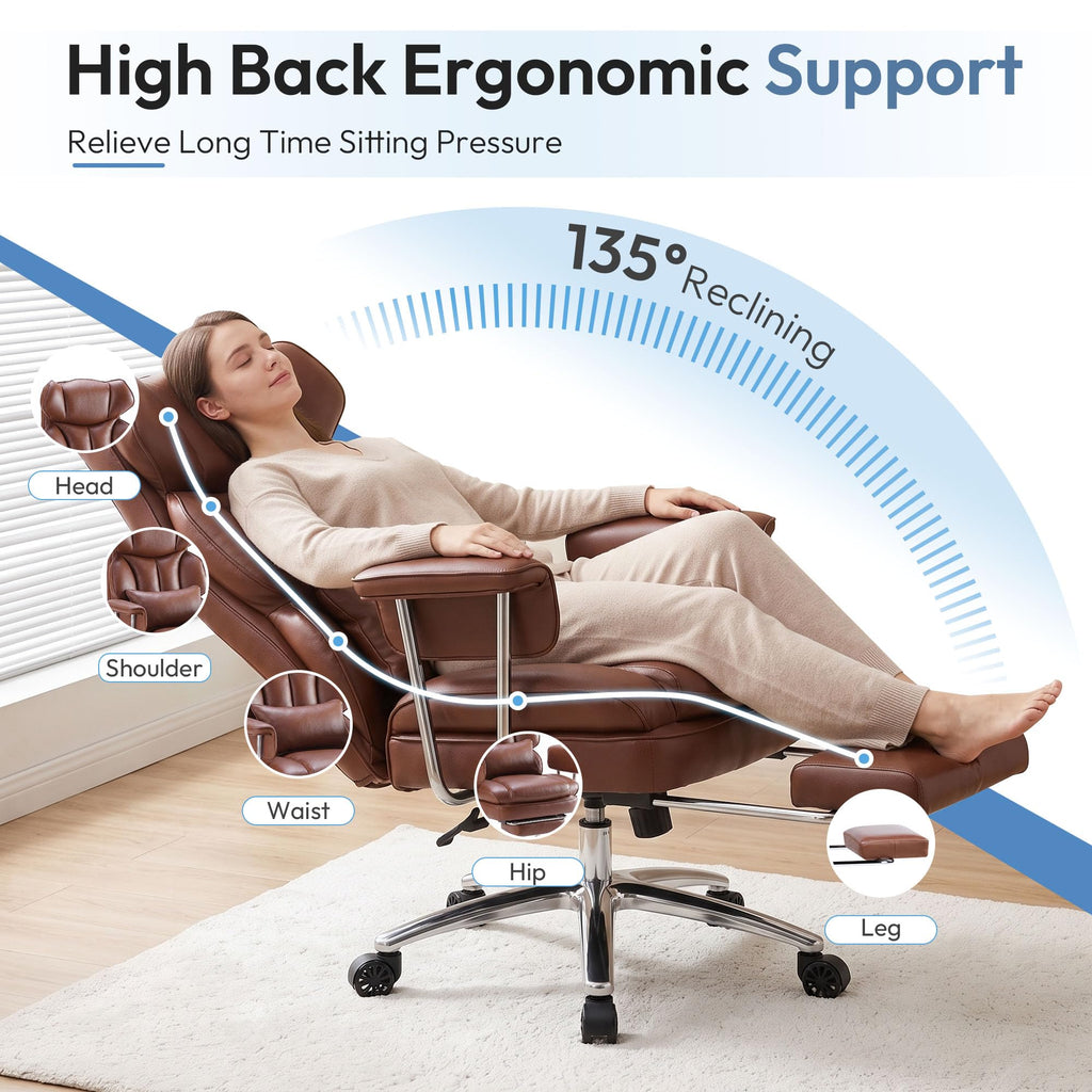 Brown Ergonomic Leather Office Chair P164