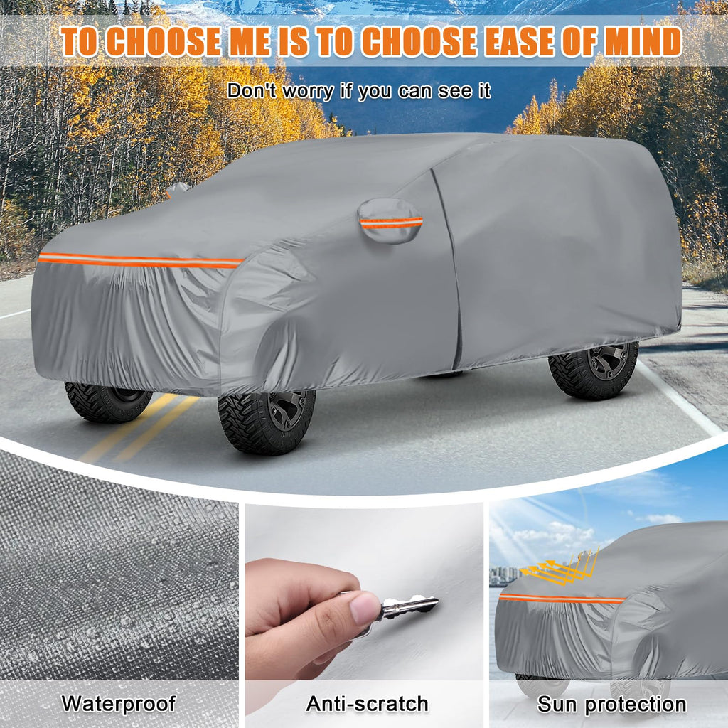 Waterproof Truck Cover for CrewCab 5.5/5.7/5.8 ft with Camper Shell Topper W208