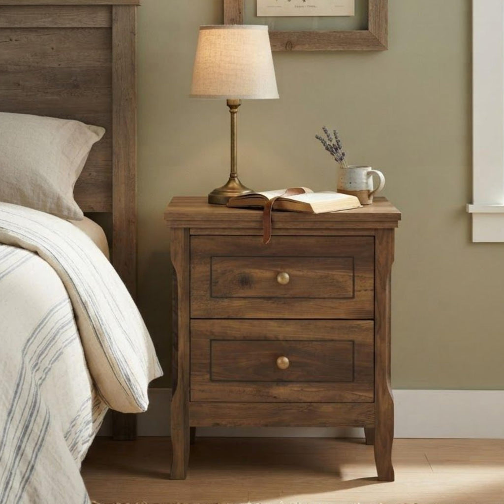 2 Drawer Wood Nightstand Set of 2 W58598