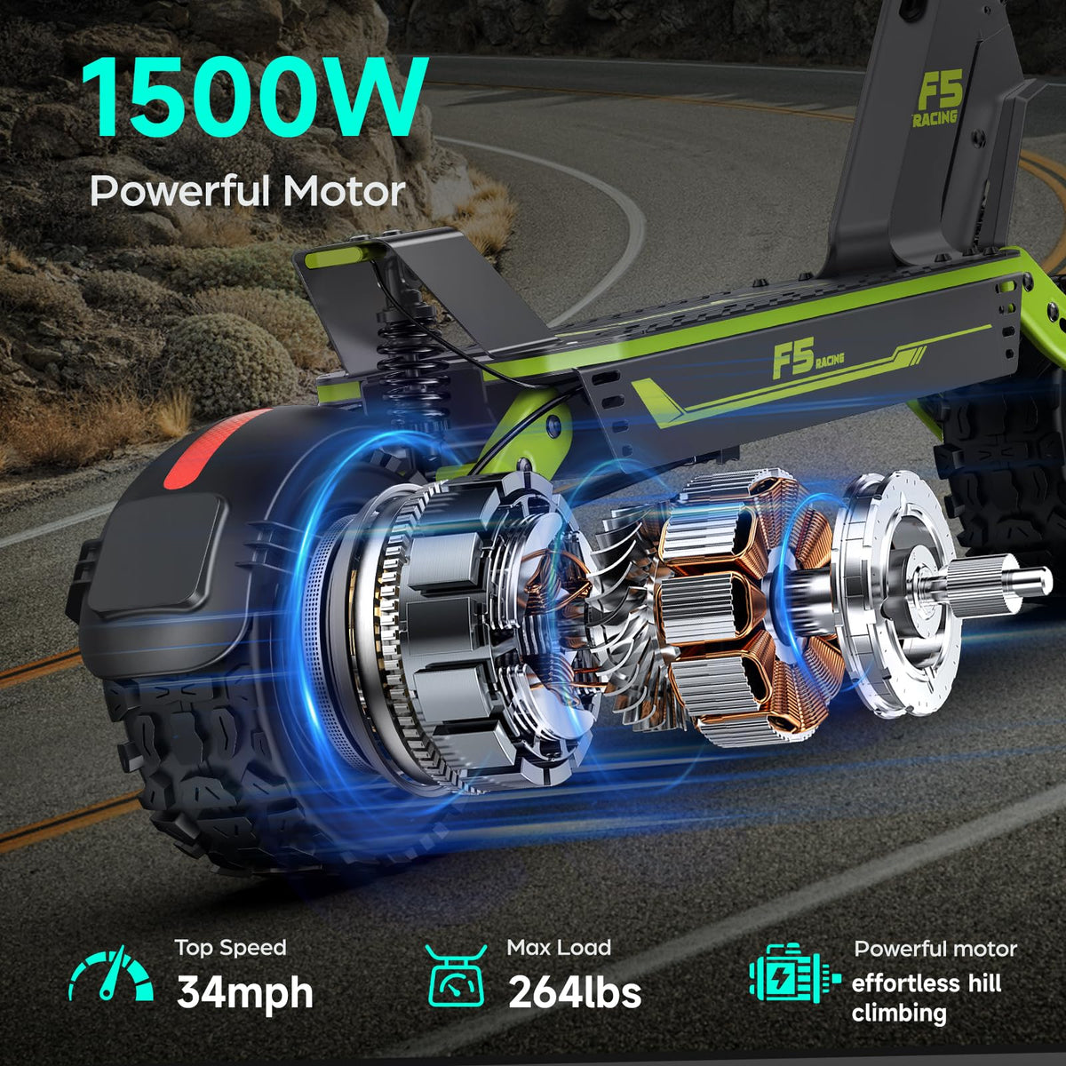 1500W 52V 20ah Electric Scooter J10381