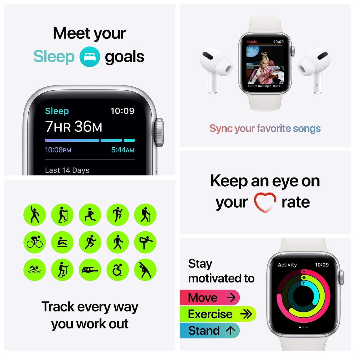 Silver Aluminum Case with White Sport Band Smartwatch T1391