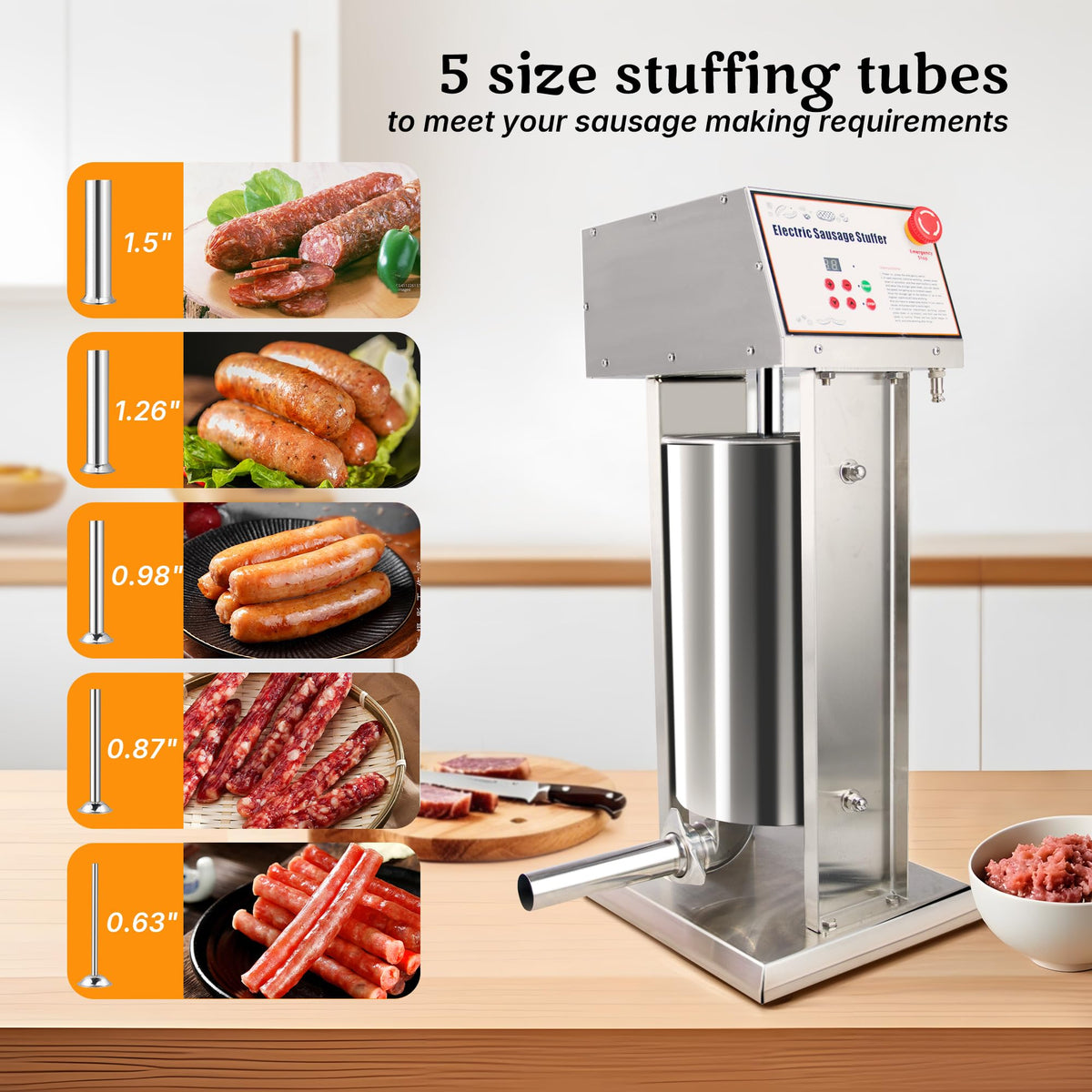 Stainless Steel Electric 15 Liter Sausage Stuffer F9604