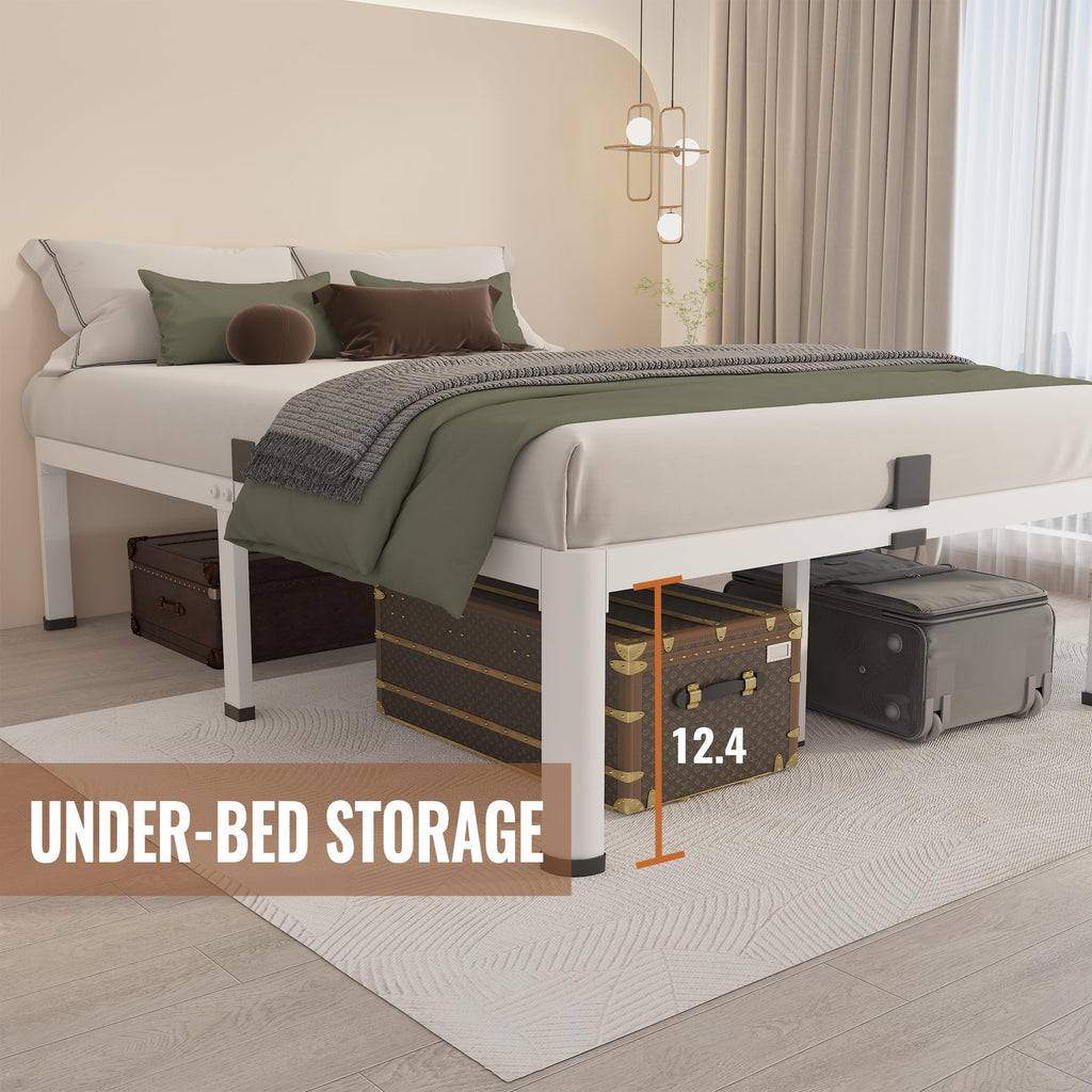 14 Inch Twin Metal Platform Bed Frame White K645314