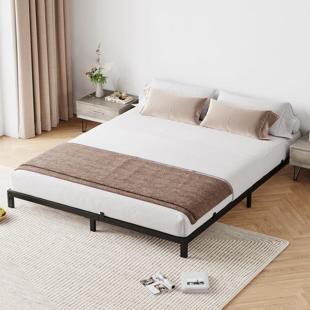 Black Metal Platform Bed Frame J778407