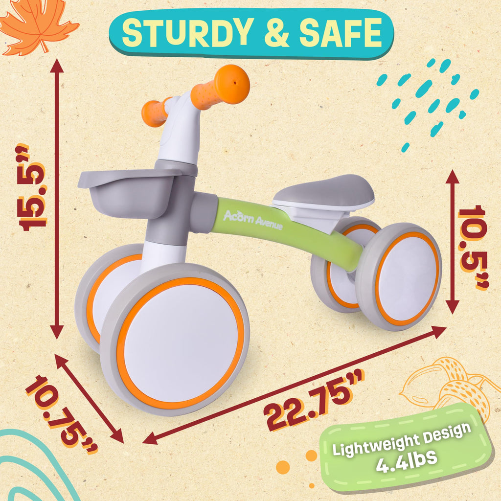 12-24 Month 4 Wheels Adjustable Seat Baby Balance Bike with Storage Basket A890
