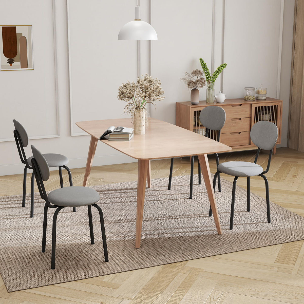 Stackable Dining Chairs Set of 4 Grey S13387